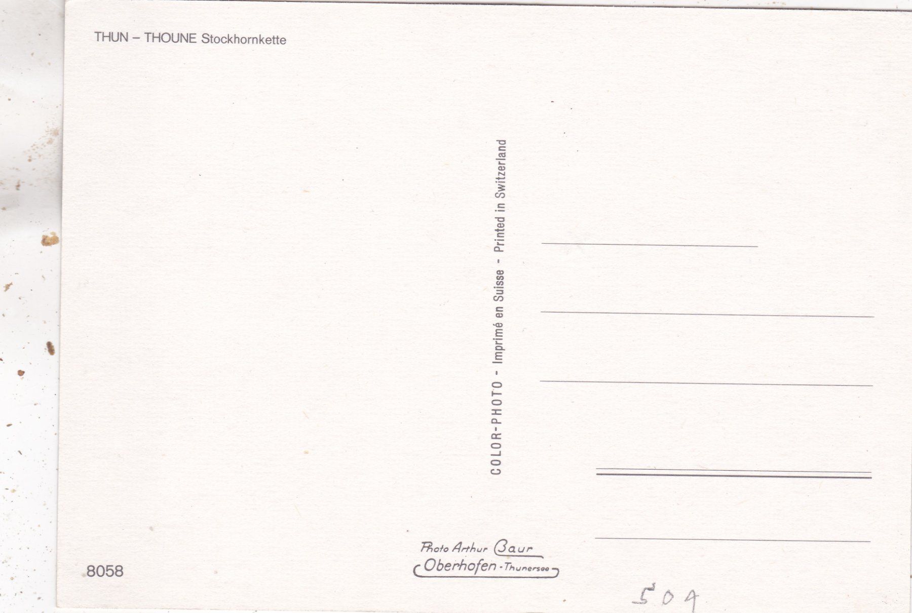 Cartoline postali: Thun Stockhornkette – Difettoso da Herisau venduto da Lisegrat2008 1