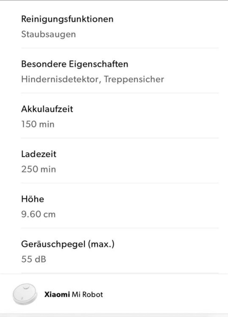 Xiaomi Aspirapolveri & Accessori: Xiaomi Mi Robot Staubsauger – Usato da Schmitten FR venduto da haj_7x6l 1
