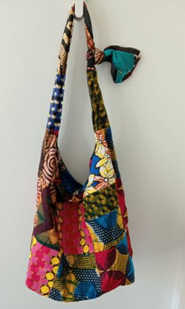 Hobo Tasche Afrika Motiv Stofftasche Umhängetasche Ethno Top