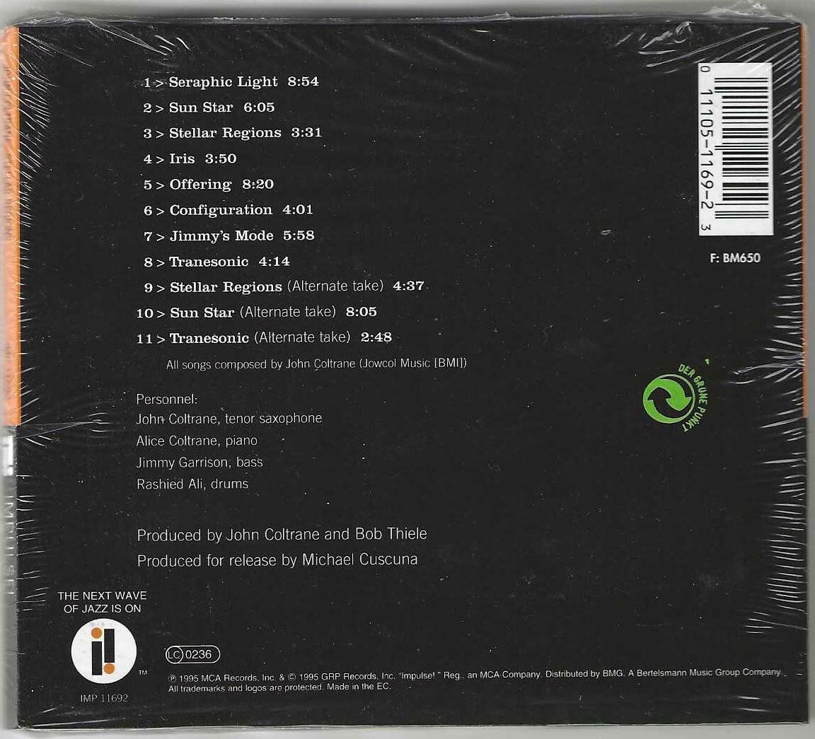 CD: John Coltrane – Stellar Regions - Neue – Nuovo e nell'imballaggio originale da Genève venduto da CDLPBookS 1