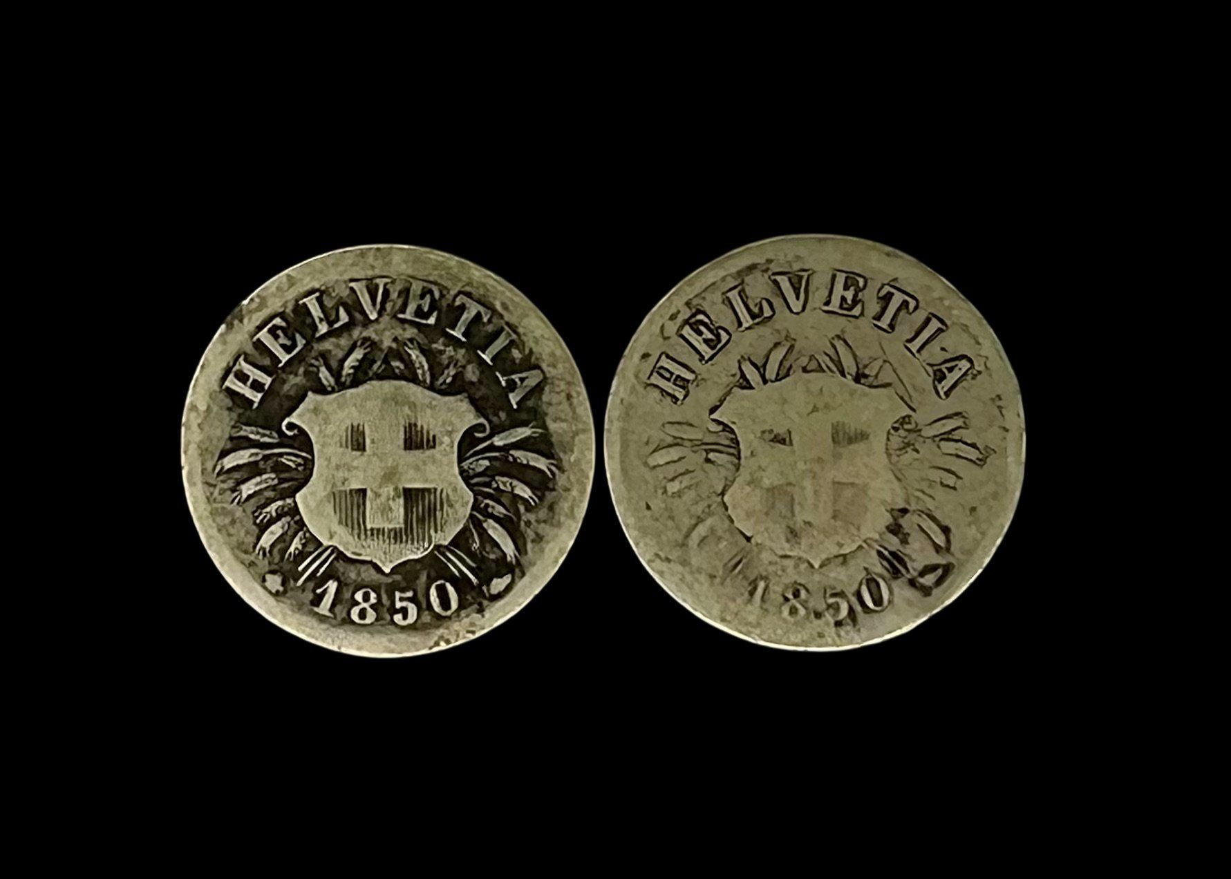 Toutes les monnaies: 2 x 5 cents 1850 – D'occasion à Sion par numision