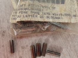 Lot de rivets forés pour arme suisse, à identifier.