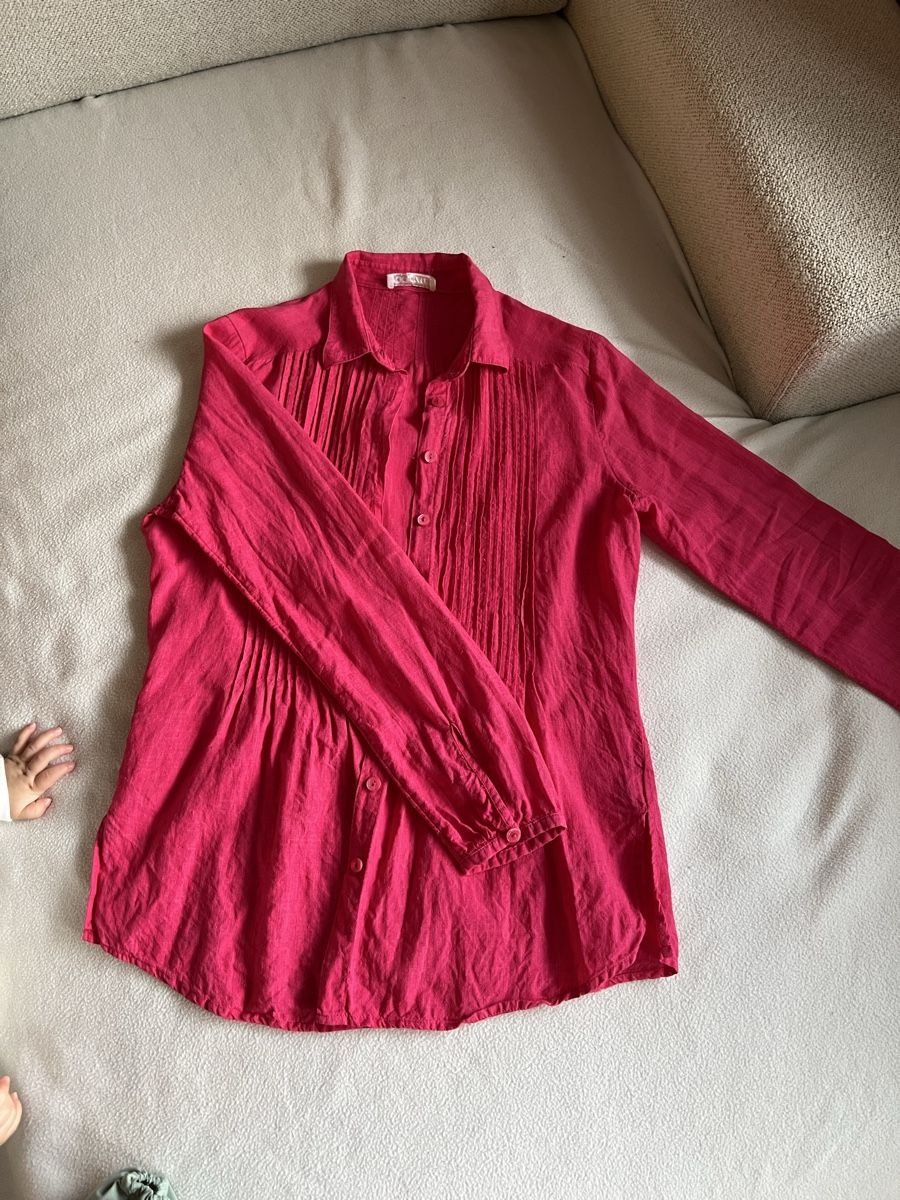 T-shirt: 100% Linen pink tshirt size S – Usato da Zürich venduto da dor_9l9g