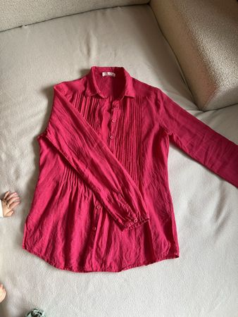 100% Linen pink tshirt size S