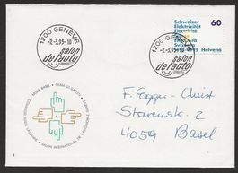 1995 Brief von Genf, Stempel Salon de l'auto, nach Basel