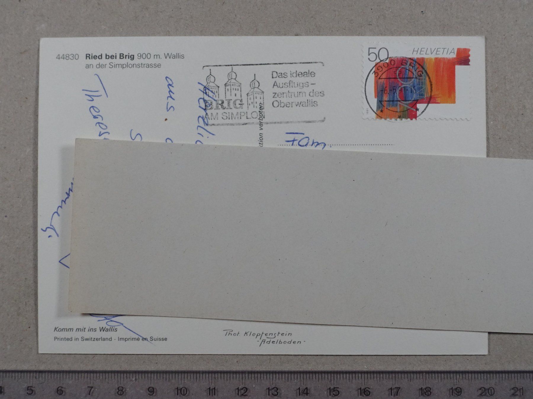 Ansichtskarten: Ried bei Brig, 1991 – Gebraucht aus Lenzburg von fh1 1