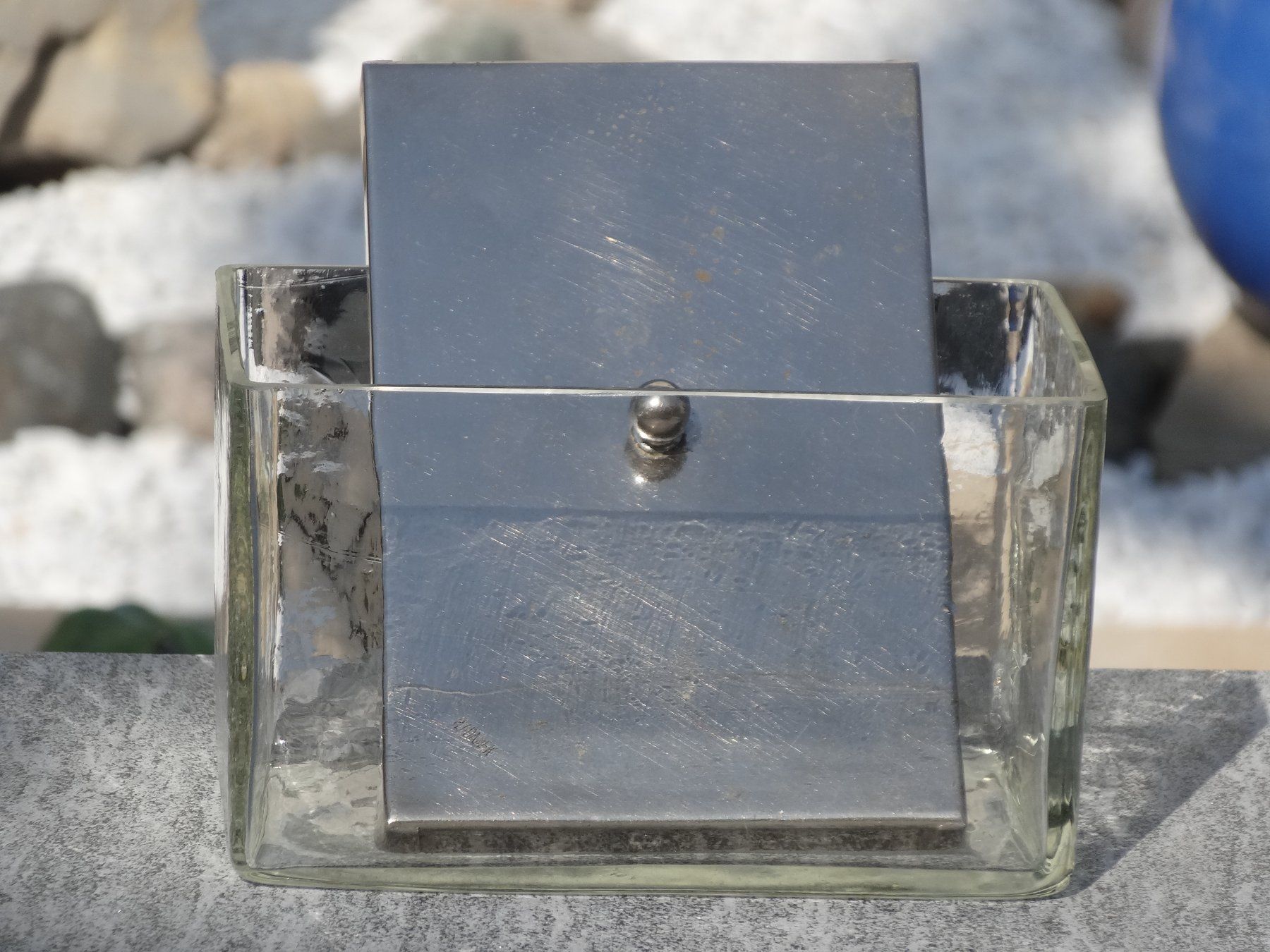 Ciotole: Aus der Glasvitrine: Glasschale mit Silberdeckel – Usato da Allschwil venduto da Boutique_16b 1