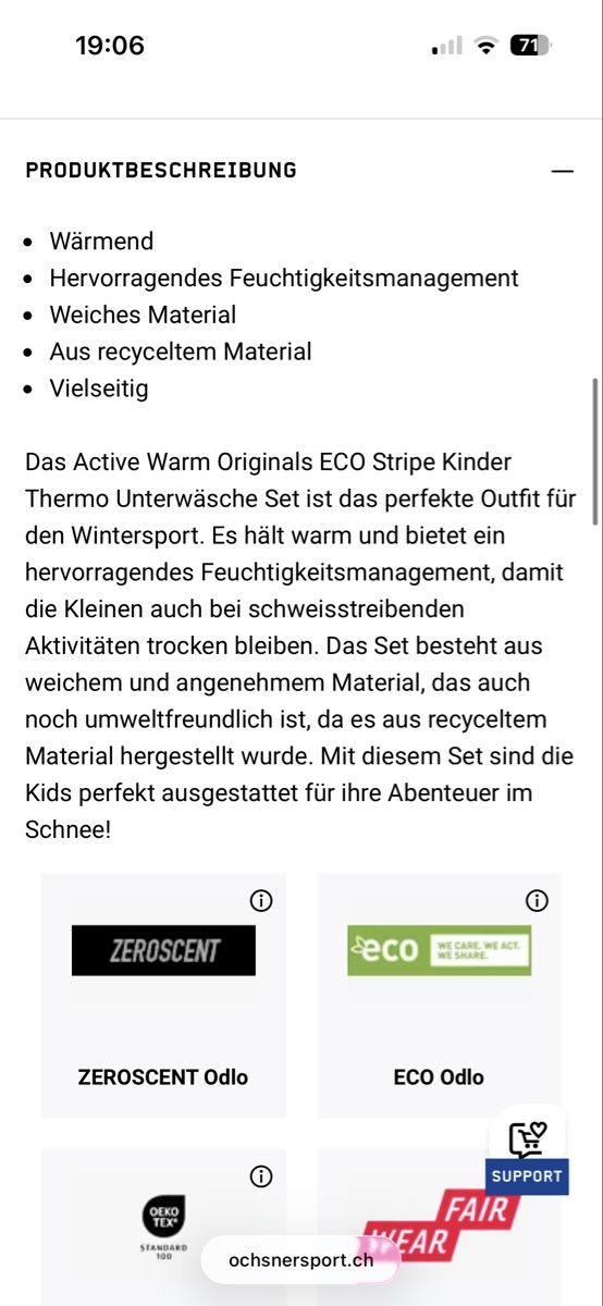 Odlo Unterwäsche: Odlo Kinder Thermo-Set, Gr. 116 – Gebraucht aus Riedikon von fox222 3