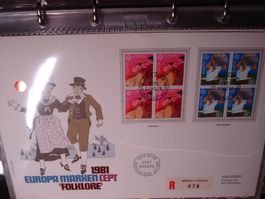FDC-Grossbrief 1981, Europamarken Satz 4erblocks Folklore