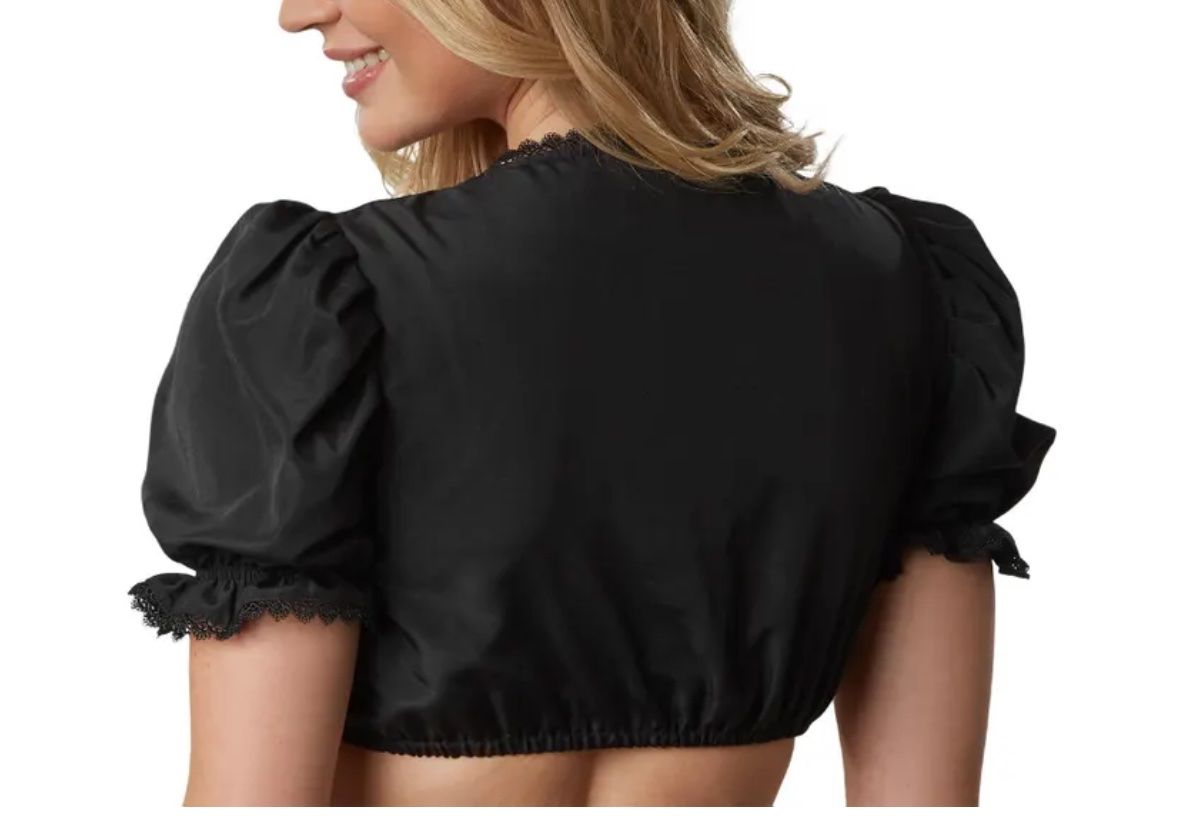 Costumi: neue Dirndlbluse schwarz Gr. M, Oktoberfest – Nuovo e nell'imballaggio originale da Necker venduto da liq24 1