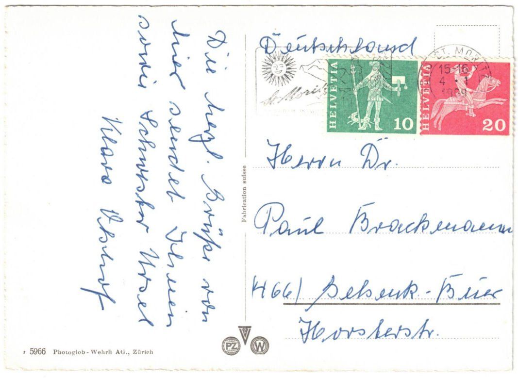 Cartoline postali: St. Moritz - 4 Bild AK – Usato da Binningen venduto da Mountainrider 1