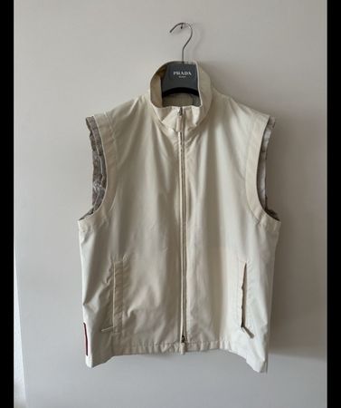 Prada Vest, Size 50, Cream Color - Stylish & Trendy!