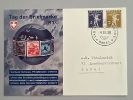 1938 Tag der Briefmarken 3 Katen d.f.i. mit je Nr. 117+118