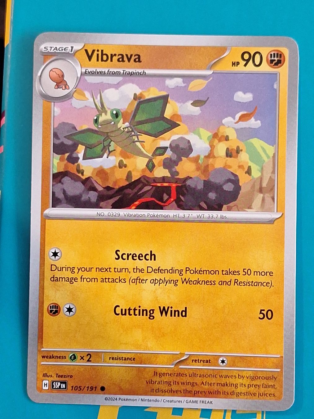 Pokémon Carte collezionabili: Vibrava - Pokemon Surging Sparks – Usato da Altstätten SG venduto da GGsGameshop