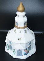 Weihnachtsdeko Kirche aus Keramik mit Beleuchtung