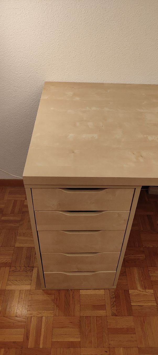 Ikea Schreibtische: Bureau plateau bois tiroirs Ikea – Gebraucht aus Thônex von mos_dk68 1
