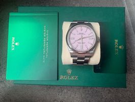 Rolex Oyster Perpetual 41 mm Candy Pink Full Set Unworn