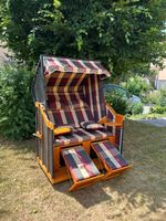 Strandkorb 2-Sitzer Holz Weide mit Auflagen guter Zustand