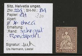 1860 : Strubel Nr. 22G, vollrandig * - mit Befund KP 320.--