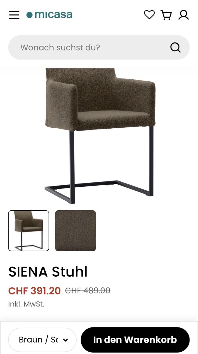Micasa Sedie: 6x Micasa SIENA chairs – Usato da Zürich venduto da ali_tzl5