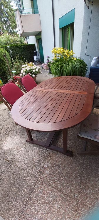 Table de jardin de bois / GartenHolztisch 1.80m x 90cm oval Kaufen