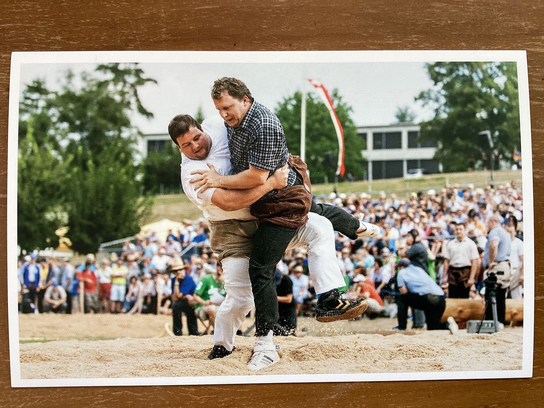 Cartoline postali: AK Schwingfest Jonen 2015, Gnägi Florian & Studinger Stephan – Nuovo (secondo la descrizione) da Zürich venduto da Tolima194