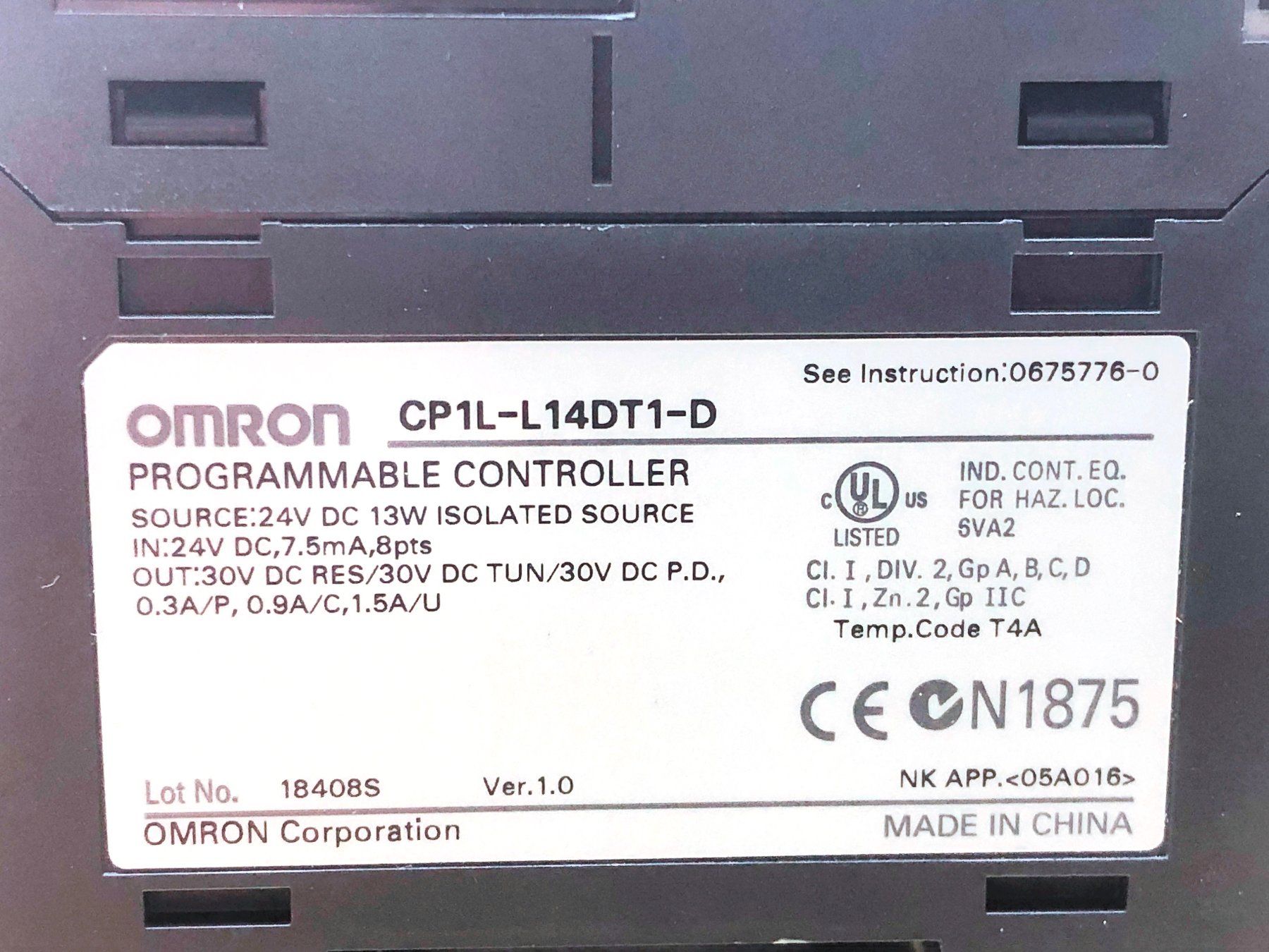 Omron Componenti elettronici: Omron SYSMAC CP1L – L14DT1-D Programmable Controller – Usato da Laufenburg venduto da Sirluger 4