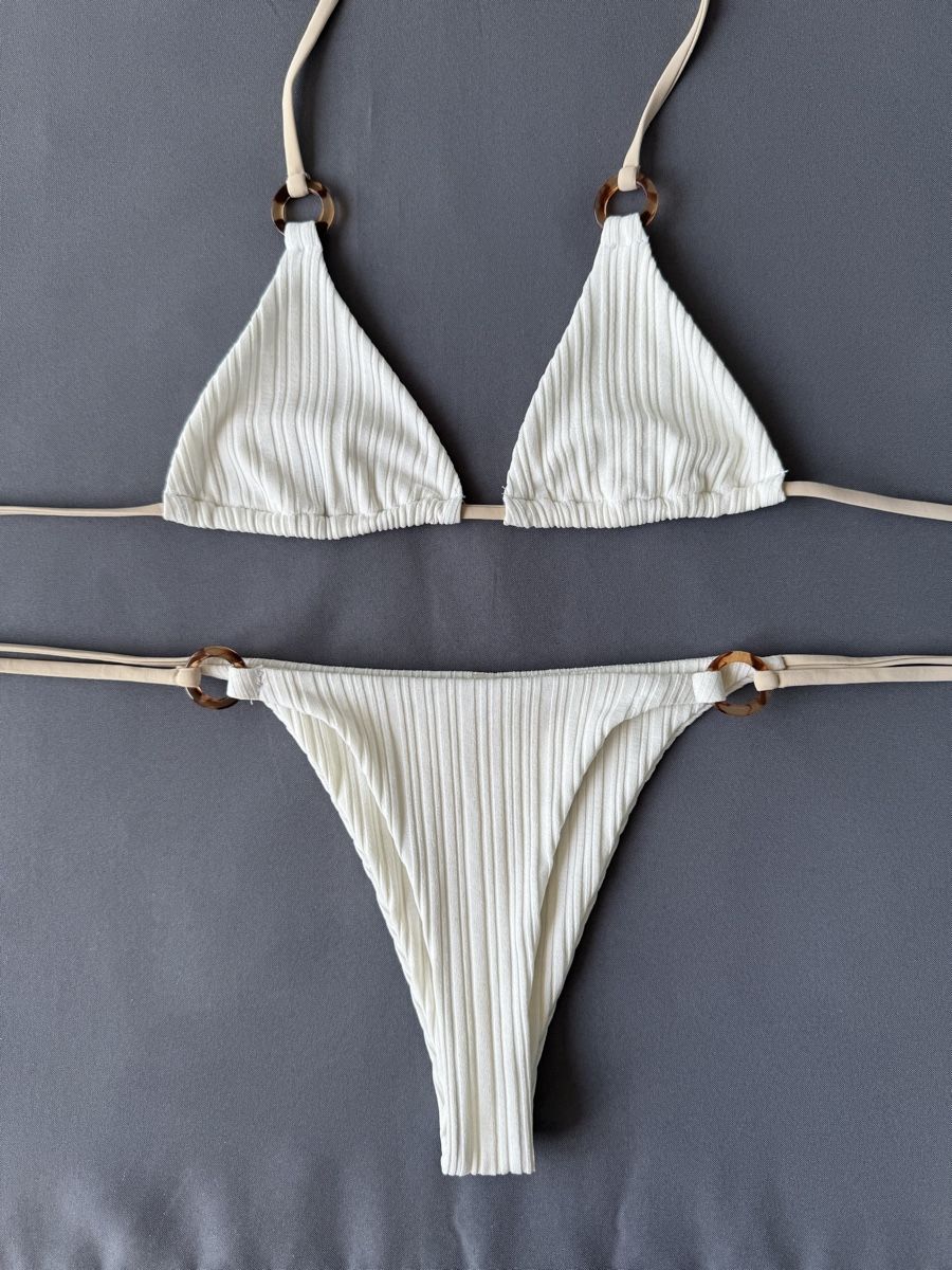 Maillots de bain & Bikinis: White Ribbed Bikini – Neuf (Voir description) à Seengen par amandasartori