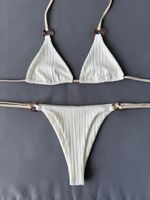 White Ribbed Bikini