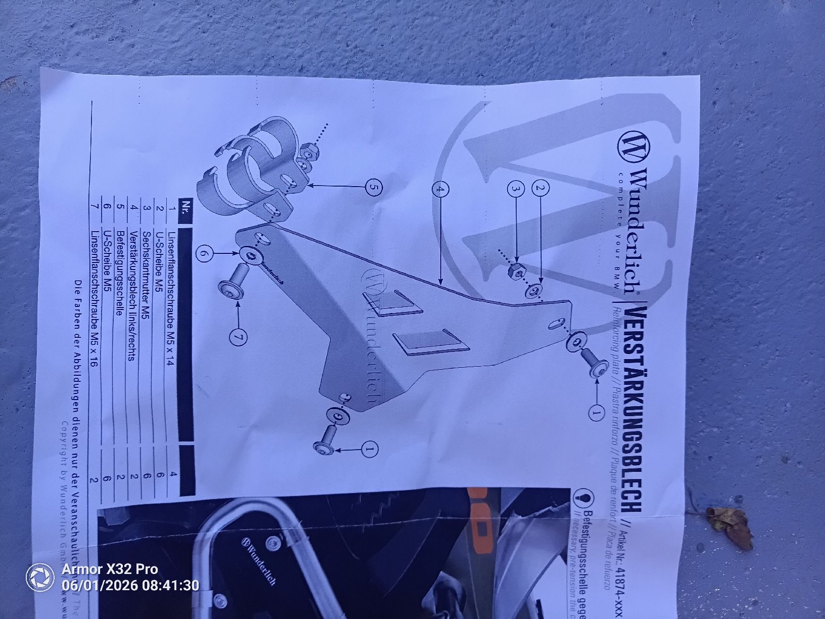 BMW Tutti i ricambio per moto: Verstärkungsblech BMW GS Adventure – Nuovo e nell'imballaggio originale da Neuhausen venduto da Diavolo2 2