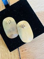 Boucles d'oreilles style vintage motif lignes dorées