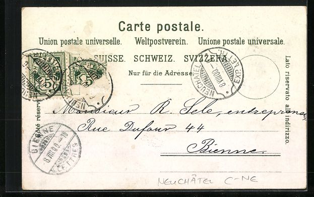 Cartoline postali: Neuchâtel, Lac de Neuchâtel et les Alp – Usato da Berlin venduto da bartko-reher 1