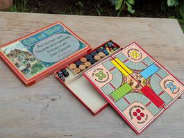 antikes Vintage "Eile mit Weile" Spiel 2 Bretter Holzfiguren