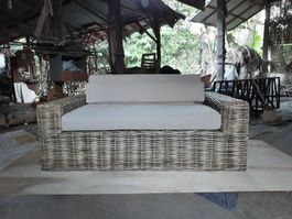 Sofa Lounge Couch Sitzmöbel Natur Rattan Loungesofa