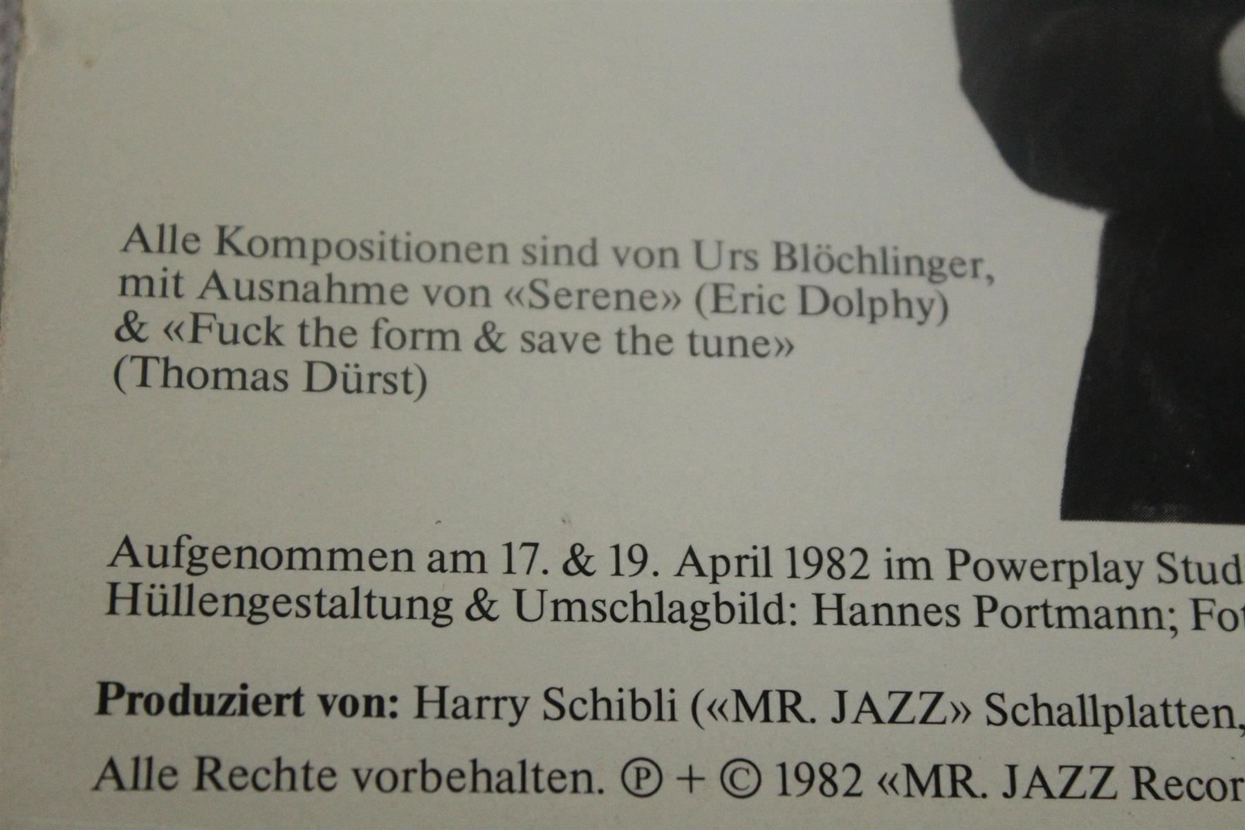 Schallplatten: URS BLÖCHLINGER/THOMAS DÜRST: Il Faut B. – Gebraucht aus Bern von vinyl-heaven 7