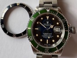 ROLEX Submariner Stahl 168000 ,2x Stahllünette schwarz/grün