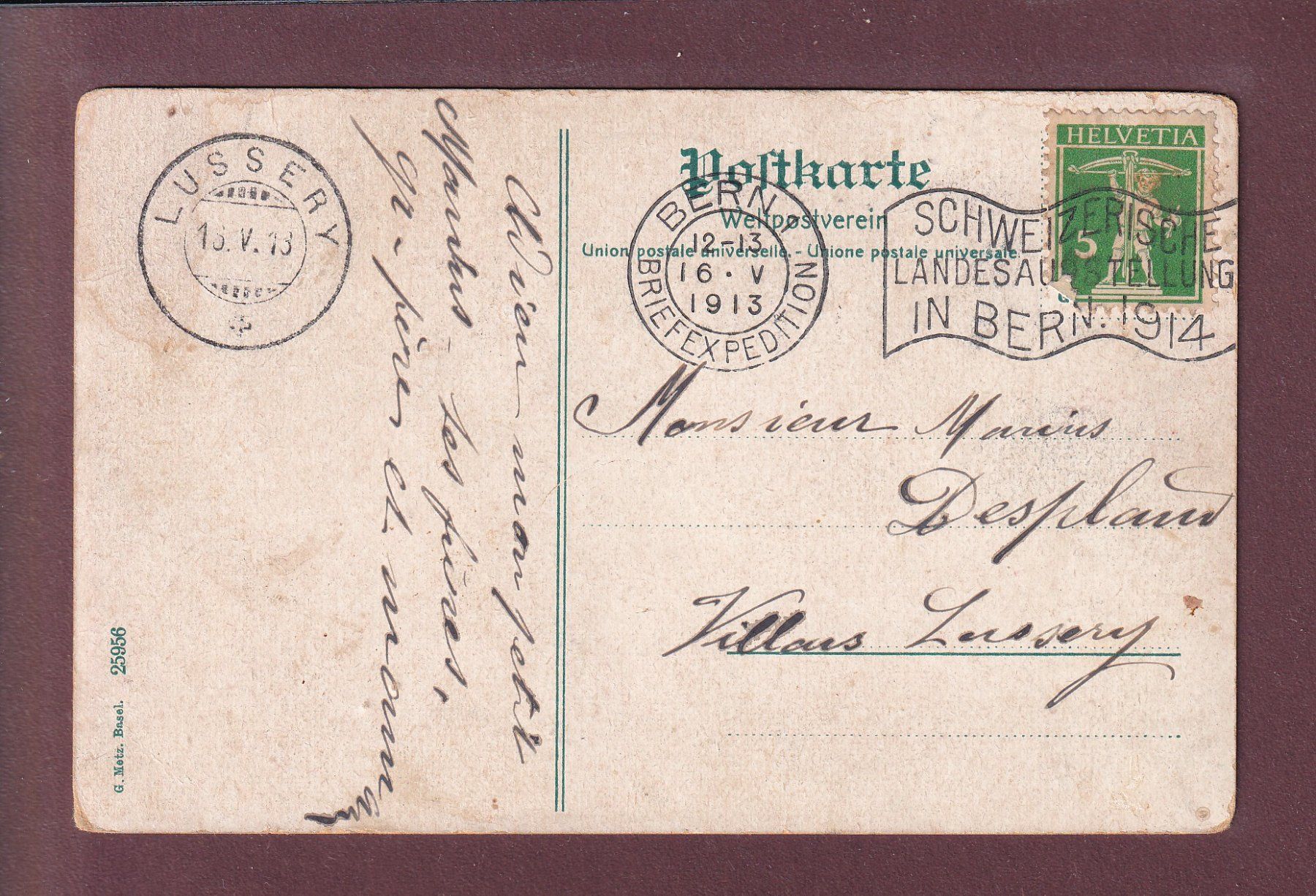 Ansichtskarten: BERN - Bärengraben - 1913 – Gebraucht aus Pully von nicecards 1