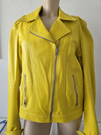 ROSALINDA Echtlederjacke Gelb – Made in Italy – Gr. L/XL