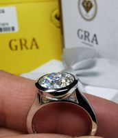 Bague argent avec diamant de moissanite de 3 ct certifié GRA