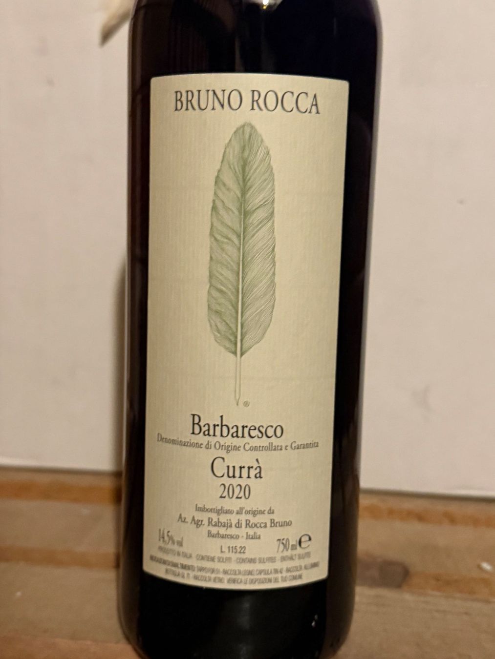 Vino: BARBARESCO Currà 2020 Bruno Rocca – Nuovo (secondo la descrizione) da Roche VD venduto da avediscipule 1