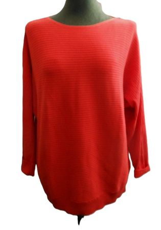 XXL ca. 48 CECIL Strick Pulli rotorange Ton gepflegt