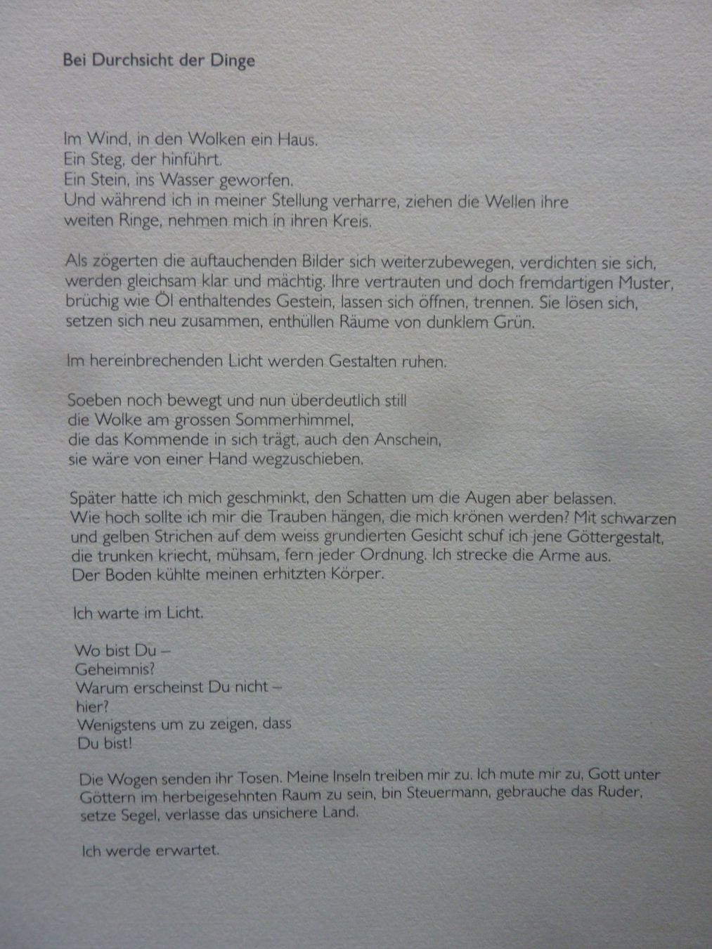 Bücher: WALTER EHRISMANN. BEI DER DURCHSICHT DER DINGE.9 WASSERZEICH – Gebraucht aus Zürich von Rrehsuah 2
