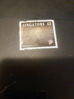 Timbre rare de Singapour - Corail Champignon $2 !