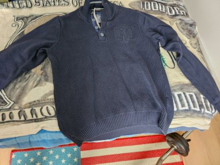 Dunkelblauer Herren Strickpullover, Grösse GR/XXL