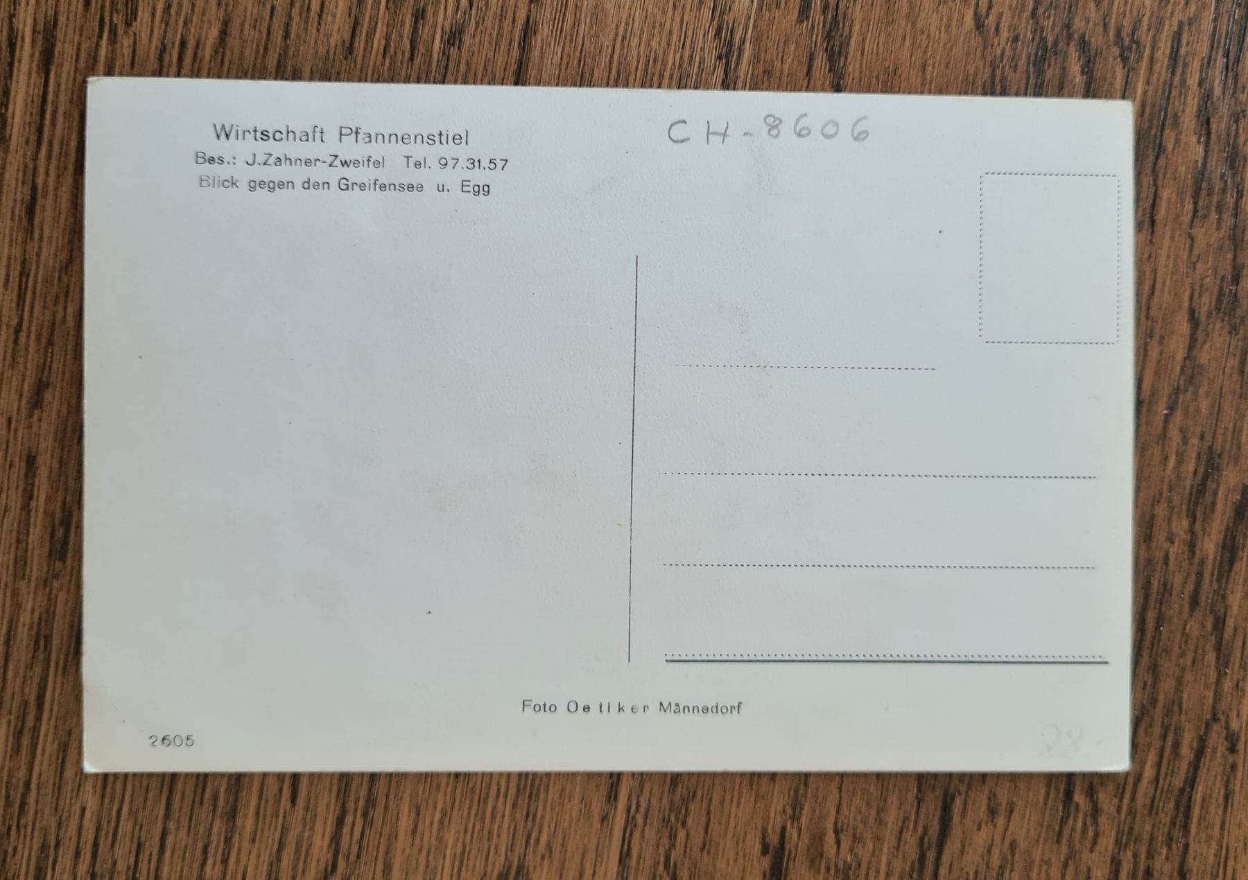Cartoline postali: Wirtschaft Pfannenstiel, Oldtimer vor dem Haus – Usato da Ebikon venduto da Donar50 2