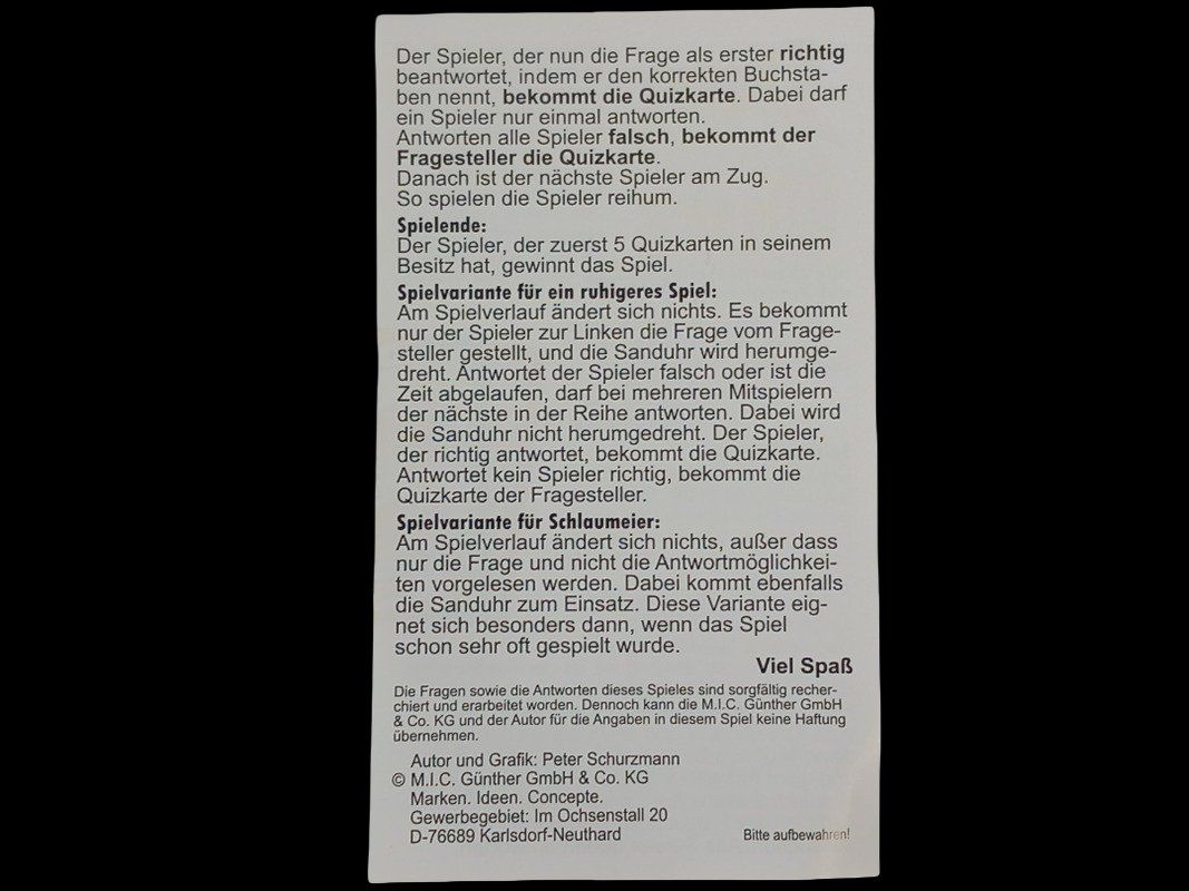 Giochi: PETER SCHURZMANN Ü40 Party Quiz – Nuovo (secondo la descrizione) da Hünenberg venduto da Restwert_Zug 8