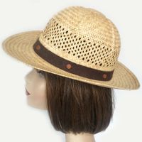 Strohhut Hut nature Safari Style braunes Band VINTAGE 1970s