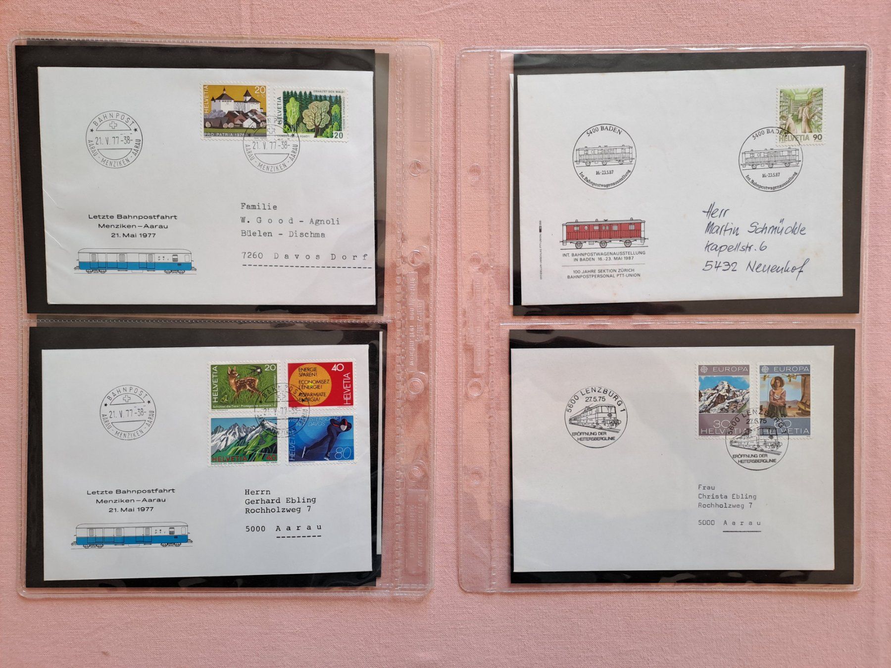 Tutti i francobolli: kleine Sammlung Bahnbriefe / Bahnpost / etc. CH 1964 - 1987 – Usato da Ostermundigen venduto da pedru8 2