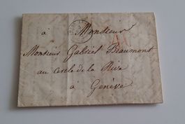 Brief nach Genf 1853 mit 5  div. Stempel.