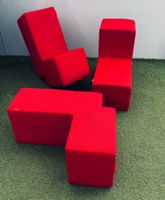 3 Rote Lümmel zu verkaufen / Designsitzmöbel